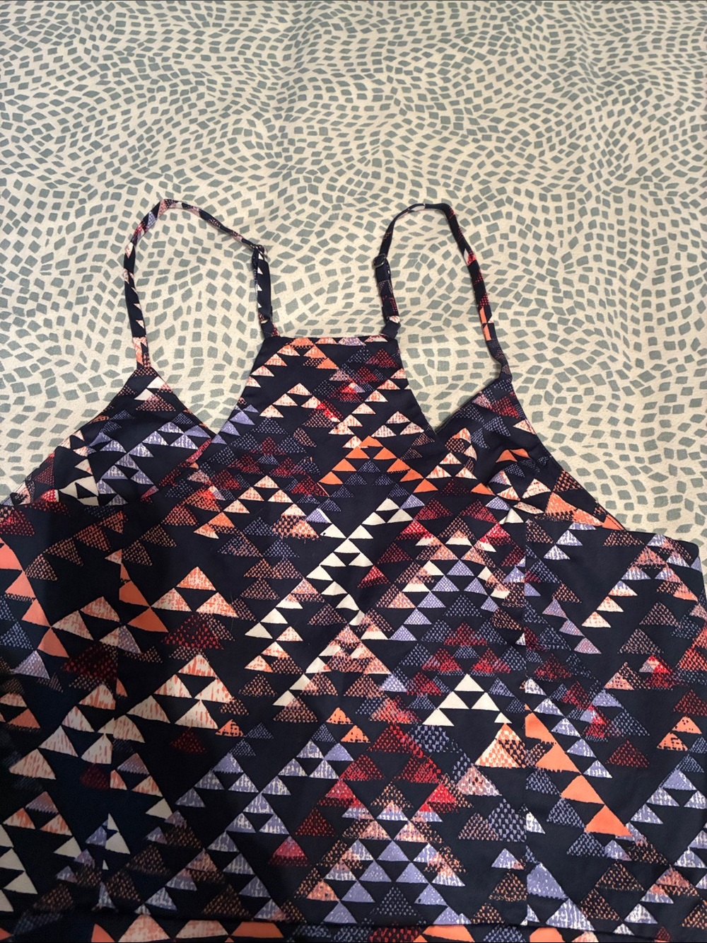 Banana Republic Navy Dress with Coral and Purple Geometric Print - Picture 8 of 8